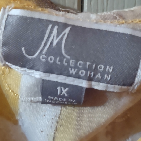 JM Collection Multicolor Tunic Top Size 1x Short Sleeve - Picture 3 of 3